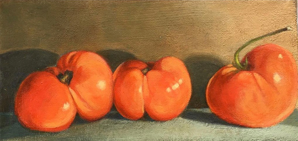 Painting of three tomatoes